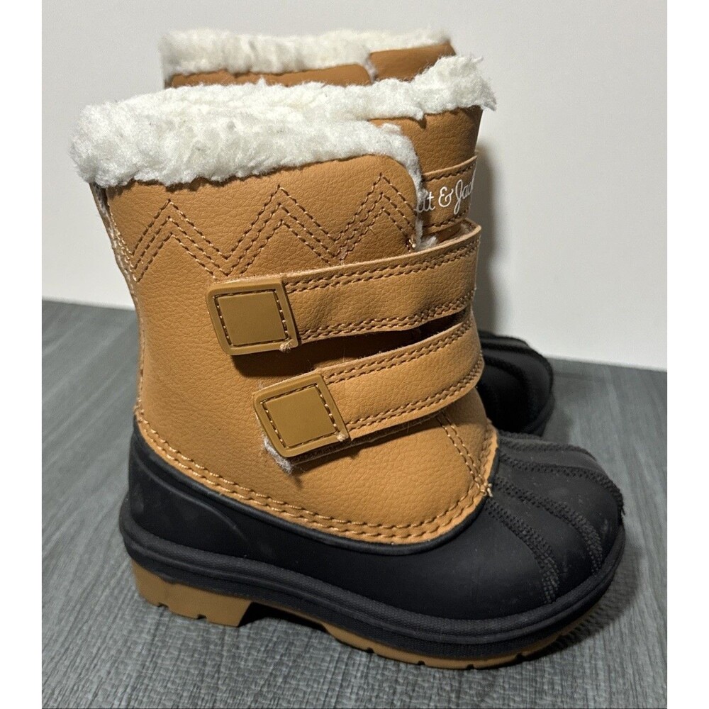 Cat and Jack Boy's Boots Winter Snow Thermolite Waterproof Sherpa Brown Size 5